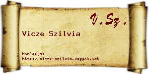 Vicze Szilvia névjegykártya