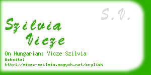 szilvia vicze business card